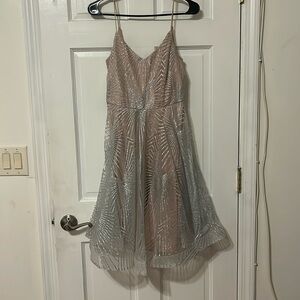 Glitter midi dress silver